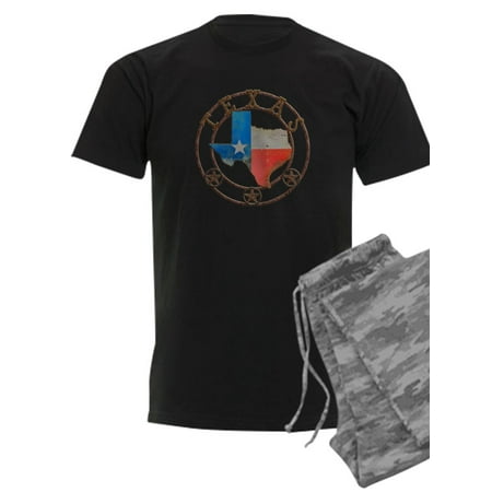 CafePress - Texas Wrought Iron Barn Art Pajamas - Men s Dark Pajamas