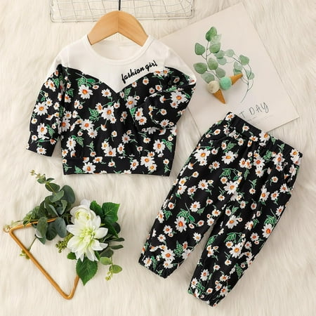 DAETIROS Skin Friendly Autumn Winter Girls Clothing Set Floral Pullover Daisies Long Sleeve Tops Pants Clothes Casual Suit Outfits Black
DAETIROS Skin Friendly Autumn Winter Girls Clothing Set Floral Pullover Daisies Long Sleeve Tops Pants Clothes Casual Suit Outfits Black