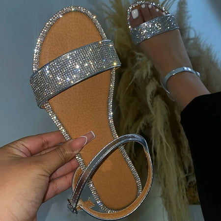 HIBRO Women s Summer Flat Round Toe Sandals Outdoor Casual Crystal Buckle Strap Shoes
HIBRO Women s Summer Flat Round Toe Sandals Outdoor Casual Crystal Buckle Strap Shoes