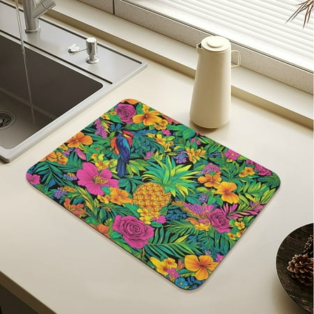 Wobogo Tropical Pineapple Dish Drying Mats Diatomaceous Earth Super Absorbent Non-slip Rubber Sole 23.6×19.7in
Wobogo Tropical Pineapple Dish Drying Mats Diatomaceous Earth Super Absorbent Non-slip Rubber Sole 23.6×19.7in