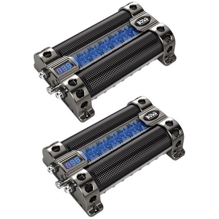 2) BOSS CAP8 8 FARAD LED Digital Voltage Display Car Audio Power Capacitors Caps