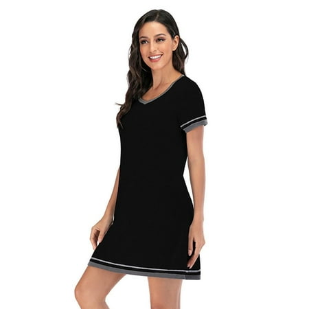 Autmor Nightgowns for Womens Short Sleeve Nightdress V Neck Nightshirt Sleep Shirt Loose Comfy Pajama Sleepwear
Autmor Nightgowns for Womens Short Sleeve Nightdress V Neck Nightshirt Sleep Shirt Loose Comfy Pajama Sleepwear