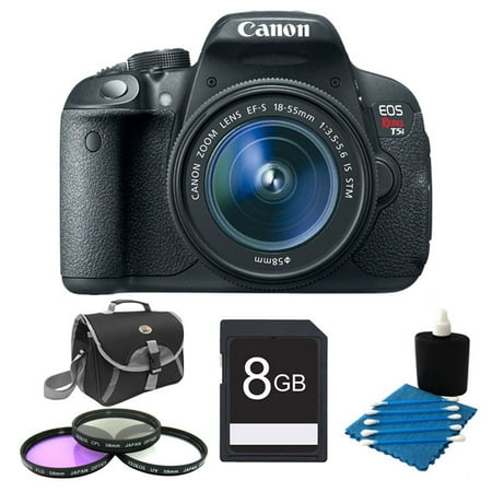 Canon EOS Rebel T5i 18.0 MP CMOS Digital SLR with 18-55mm EF-S IS STM Lens Deluxe Gift Pack- Includes camera and 18-55mm lens, 8GB SD Memory Card, Compact Deluxe Gadget Bag - CA58A, 58mm UV, Polarize