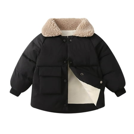 Winter Savings Clearance! SuoKom Toddler Kids Baby Boys Girls Fashion Cute Solid Color Windproof Padded Clothes Jacket Lapel Coat Baby Sweater Boys Girls Outerwear Jackets & Coats Black
Winter Savings Clearance! SuoKom Toddler Kids Baby Boys Girls Fashion Cute Solid Color Windproof Padded Clothes Jacket Lapel Coat Baby Sweater Boys Girls Outerwear Jackets & Coats Black