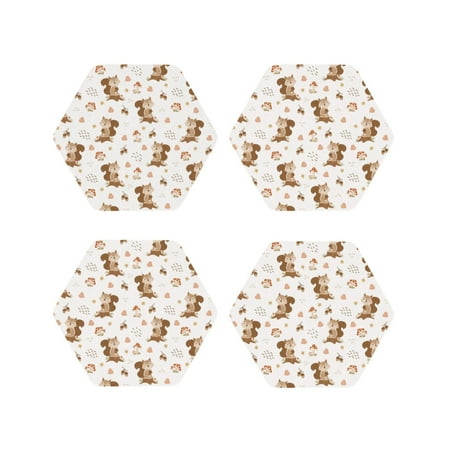 Fuzoiu Fall Squirrel Print Leather Coasters Set Drink Coasters Set of 4 for Tabletop Protection Durable PVC Coasters Home Décor and Housewarming Gift-Hexagon
Fuzoiu Fall Squirrel Print Leather Coasters Set Drink Coasters Set of 4 for Tabletop Protection Durable PVC Coasters Home Décor and Housewarming Gift-Hexagon