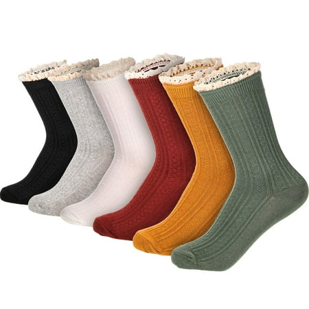 6 Pairs Women s Ankle Socks Lace Ruffle Frilly Ankle Socks Vintage Cute Trim Ankle Crew Socks Cotton Knit Socks (Mixed Colors Lace Style)
6 Pairs Women s Ankle Socks Lace Ruffle Frilly Ankle Socks Vintage Cute Trim Ankle Crew Socks Cotton Knit Socks (Mixed Colors Lace Style)