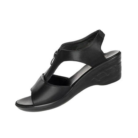 Womens Sandals Women S Retro Thick-Soled Fish Mouth Front Zipper Breathable Casual Wedge Shoes Women S Sandals Pu Black 38
Womens Sandals Women S Retro Thick-Soled Fish Mouth Front Zipper Breathable Casual Wedge Shoes Women S Sandals Pu Black 38