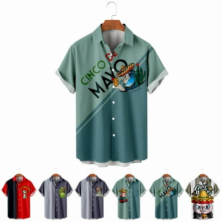 LANLIN Men Dad Collared Polo Shirts Funny Relaxed-Fit Tops Up to 8XL