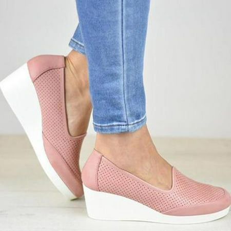 Summer Savings Clearance! Zpanxa Womens Casual Shoes Fashion Women Platform Casual Wedge Heel Flat Large Size Hollow Single Shoes Pink 38
Summer Savings Clearance! Zpanxa Womens Casual Shoes Fashion Women Platform Casual Wedge Heel Flat Large Size Hollow Single Shoes Pink 38