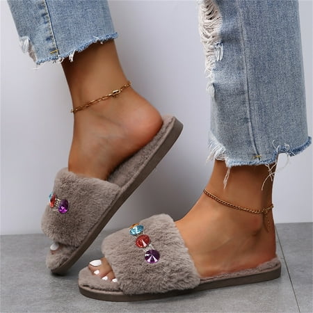 〖Yilirongyumm〗 Khaki 39 Slippers For Women Ladies Fashion Colorful Rhinestone Open Toe Comfort Flat Plush Slippers
〖Yilirongyumm〗 Khaki 39 Slippers For Women Ladies Fashion Colorful Rhinestone Open Toe Comfort Flat Plush Slippers