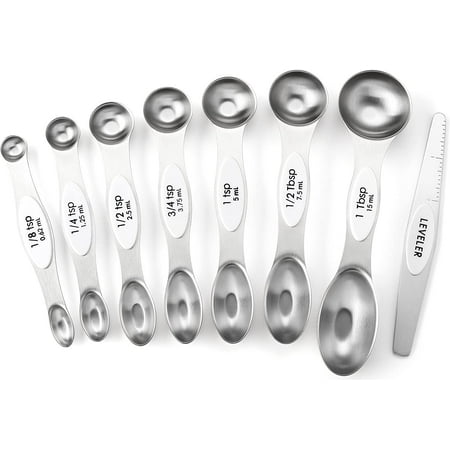 Magnetic Measuring Spoons Set Dual Sided Stainless Steel Fits in Spice Jars White Set of 8
Magnetic Measuring Spoons Set Dual Sided Stainless Steel Fits in Spice Jars White Set of 8