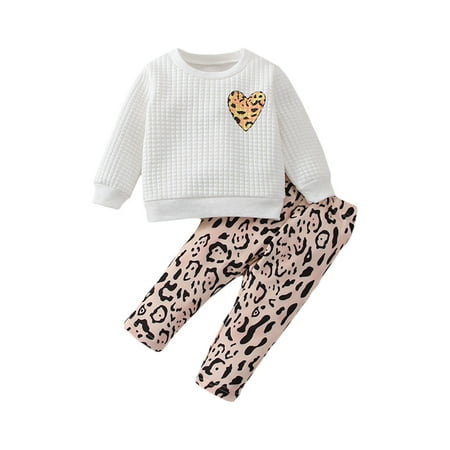 Bagilaanoe 2pcs Toddler Baby Girl Long Pants Set Heart Print Long Sleeve Sweatshirt Tops + Leopard Print Trousers 6M 9M 12M 18M 24M 3T Kids Casual Outfits
Bagilaanoe 2pcs Toddler Baby Girl Long Pants Set Heart Print Long Sleeve Sweatshirt Tops + Leopard Print Trousers 6M 9M 12M 18M 24M 3T Kids Casual Outfits
