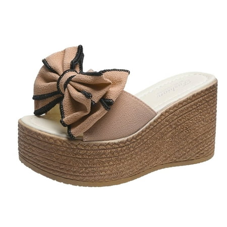 Tangnade Casual Shoes Fashion Spring And Summer Women Sandals Wedge Heel High Heel Bow Solid Color Casual Style
Tangnade Casual Shoes Fashion Spring And Summer Women Sandals Wedge Heel High Heel Bow Solid Color Casual Style