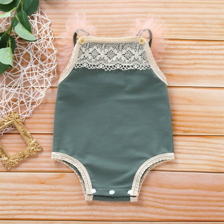 Girls Clothes Toddler Kids Baby Girls Lace Ribbed Vest Solid Jumpsuit Romper Princess Clothes 80
Girls Clothes Toddler Kids Baby Girls Lace Ribbed Vest Solid Jumpsuit Romper Princess Clothes 80