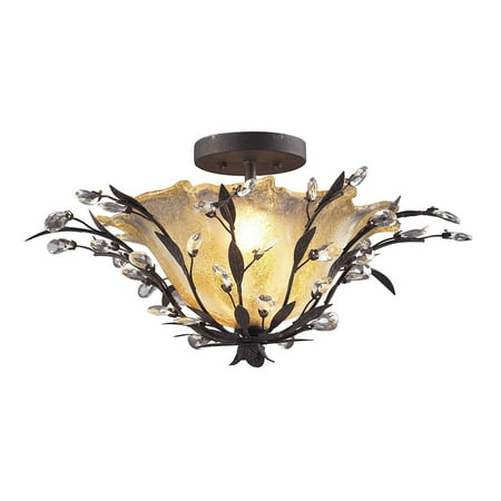 Circeo 24 Wide 2-Light Semi Flush Mount - Deep Rust