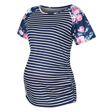 DAETIROS Breathable Loose Striped Short Sleeve Nursing Leisure Print Comfy Pregnant Women T Shirts Blue
DAETIROS Breathable Loose Striped Short Sleeve Nursing Leisure Print Comfy Pregnant Women T Shirts Blue