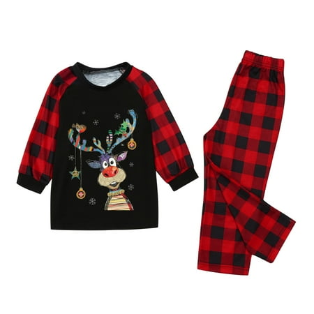 ZHUASHUM Christmas Pajamas For Family Xmas Pajamas Sleepwear Matching Set