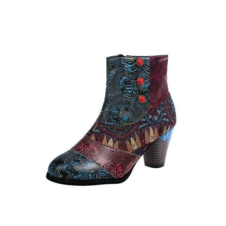 Gomelly Women Short Boot Ethnic Print High Heels Bootie Pointy Toe Ankle Boots Slip Resistant Booties Casual Outdoor Winter Shoes Green 8
Gomelly Women Short Boot Ethnic Print High Heels Bootie Pointy Toe Ankle Boots Slip Resistant Booties Casual Outdoor Winter Shoes Green 8