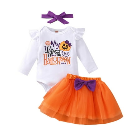 Bullpiano Baby Halloween Outfit Pumpkin Long Sleeve Romper Tops Tulle Skirt Headband 1st Halloween Baby Girl Outfit
Bullpiano Baby Halloween Outfit Pumpkin Long Sleeve Romper Tops Tulle Skirt Headband 1st Halloween Baby Girl Outfit
