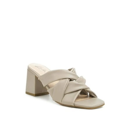 Knope Interwoven Straps Mid Heeled Sandals