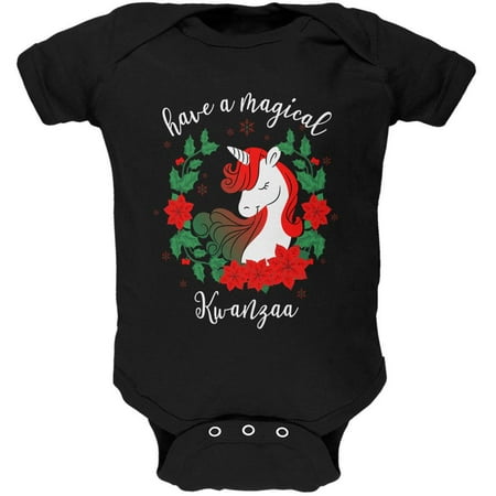 Have a Magical Kwanzaa Unicorn Soft Baby One Piece Black 0-3 M