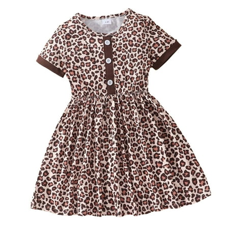 Miluxas Kids Clothes Clearance Summer Girl Dinosaur Leopard Print Sunflower Skirt In Small Child Color Bump Button Short-sleeved Dress Brown 4-5 Years
Miluxas Kids Clothes Clearance Summer Girl Dinosaur Leopard Print Sunflower Skirt In Small Child Color Bump Button Short-sleeved Dress Brown 4-5 Years