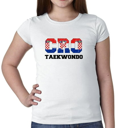 UPC 842624000055 product image for Croatia Taekwondo - Olympic Games - Rio - Flag Girl's Cotton Youth T-Shirt | upcitemdb.com