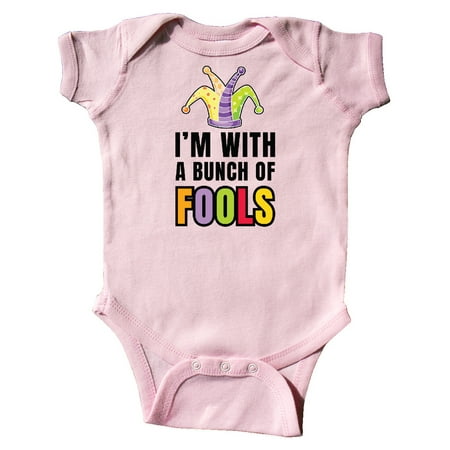 Inktastic Im with a Bunch of Fools with Jester Hat April Fools Day Gift Baby Boy or Baby Girl Bodysuit