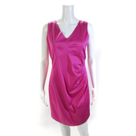 

Pre-owned|Sarah Womens V Neck Sleeveless Sheath Dress Pink Cotton Size EUR 40