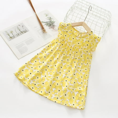 Lovskoo Toddler Girls Sleeveless Dress One Size Dress Floral Print Ruffles for 5-6 Years Yellow
Lovskoo Toddler Girls Sleeveless Dress One Size Dress Floral Print Ruffles for 5-6 Years Yellow