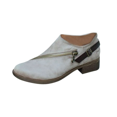 Boots for Women Solid Color Side Zipper Middle Heel Retro Low Heel Round Head Belt Buckle Nude Boots
Boots for Women Solid Color Side Zipper Middle Heel Retro Low Heel Round Head Belt Buckle Nude Boots