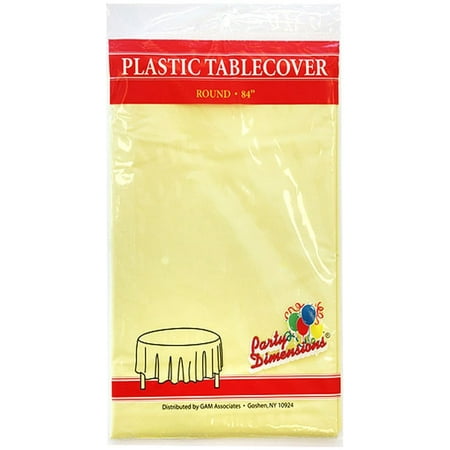 TableCloth Plastic Disposable Round Yellow 84