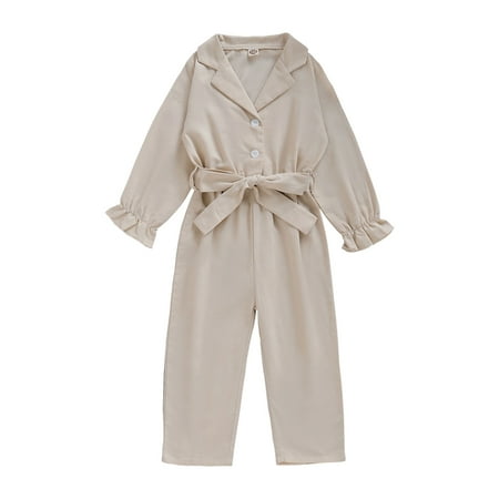 OLLUISNEO 3-4 Years Toddler Baby Girls Jumpsuit Long Sleeves Apricot Romper With A Belt
OLLUISNEO 3-4 Years Toddler Baby Girls Jumpsuit Long Sleeves Apricot Romper With A Belt