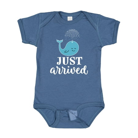 Inktastic Just Arrived Baby Boy Whale Gift Baby Boy Bodysuit