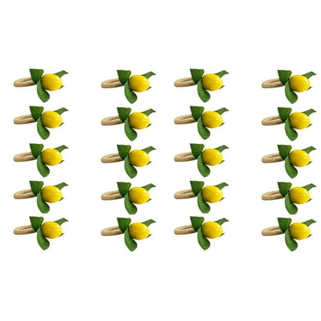 20PCS Handmade Napkin Rings Yellow Faux Lemon with Vine Napkin Ring for Wedding Dinner Party Banquet Serviette 
20PCS Handmade Napkin Rings Yellow Faux Lemon with Vine Napkin Ring for Wedding Dinner Party Banquet Serviette