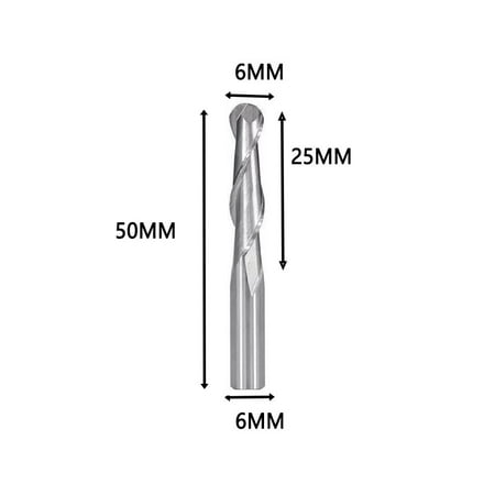 BCLONG 6mm shank Solid Carbide Spiral 2 Flutes Ball Nose End Mill Cutter Engraving Bit
BCLONG 6mm shank Solid Carbide Spiral 2 Flutes Ball Nose End Mill Cutter Engraving Bit
