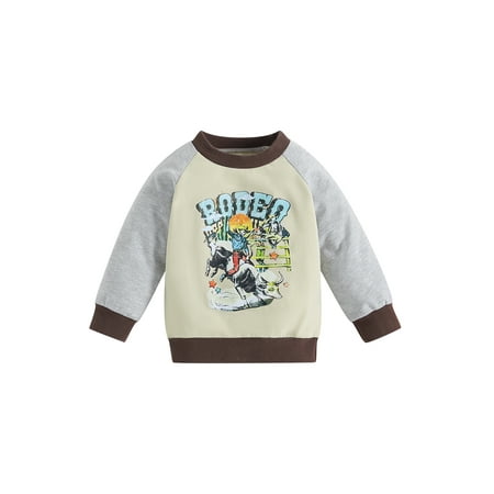 Infant Baby Boys Western Cowboy Clothes Long Sleeve Round Neck Cowboy Print Raglan Sweatshirts Girls Casual Fall Pullovers
Infant Baby Boys Western Cowboy Clothes Long Sleeve Round Neck Cowboy Print Raglan Sweatshirts Girls Casual Fall Pullovers