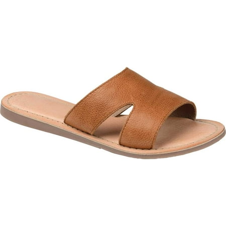 Women s Journee Collection Walker Flat Slide Tan Leather 10 M