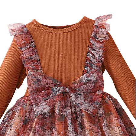 Cathalem Girl Wedding Party Dress Toddler Baby Girls Clothing Spring Autumn Floral Printed Long Sleeve Frocks Girls 3_4years Dress Brown 5-6 Years
Cathalem Girl Wedding Party Dress Toddler Baby Girls Clothing Spring Autumn Floral Printed Long Sleeve Frocks Girls 3_4years Dress Brown 5-6 Years