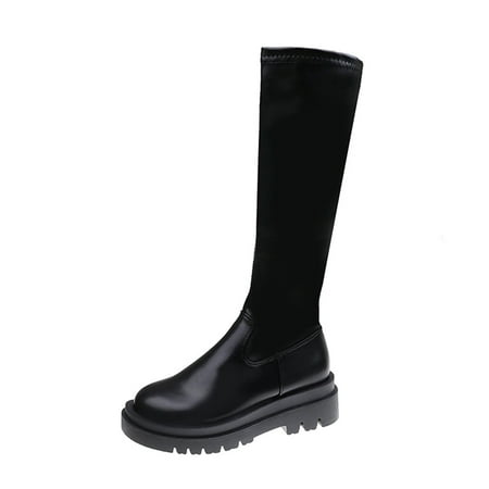 Mackneog womens flat dress shoes Fashion Autumn Women Knee Boots Thick Sole Non Slip Round Toe Comfortable Solid Color Side Zipper Artificial leather womens winter shoes
Mackneog womens flat dress shoes Fashion Autumn Women Knee Boots Thick Sole Non Slip Round Toe Comfortable Solid Color Side Zipper Artificial leather womens winter shoes