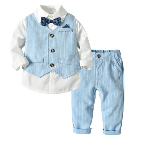 Zlekejiko Toddler Boys Long Sleeve T Shirt Tops Striped Prints Vest Coat Pants Child Kids Gentleman Outfits
Zlekejiko Toddler Boys Long Sleeve T Shirt Tops Striped Prints Vest Coat Pants Child Kids Gentleman Outfits