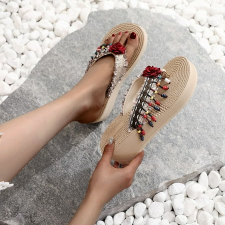 Fjofpr Slippers for Women Women Open Toe Slippers Shoes Comfy Sandals Casual Comfortable Beach Sandals Hot