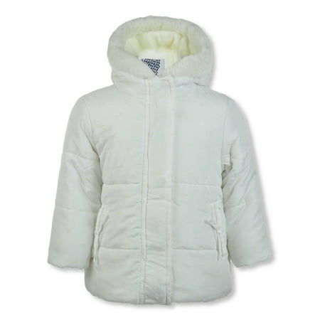 Kensie Girl Baby Girls Faux Fur Jacket - cream 18 months (Infant)