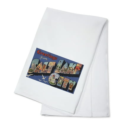 Greetings from Salt Lake City Utah (100% Cotton Kitchen Towel)