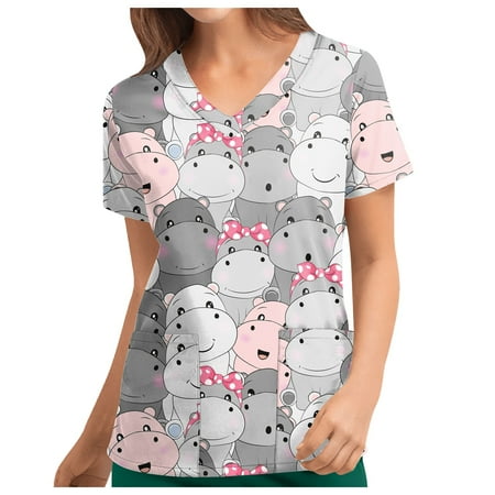 Yubatuo Independence Day Women Plus Size Scrubs Top with Pockets V-Neck Short Sleeve Printed Work Blouse for Women Gray XL
Yubatuo Independence Day Women Plus Size Scrubs Top with Pockets V-Neck Short Sleeve Printed Work Blouse for Women Gray XL