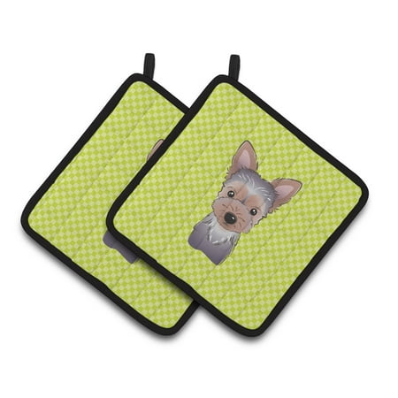 Carolines Treasures BB1294PTHD Checkerboard Lime Green Yorkie Puppy Pair of Pot Holders 7.5HX7.5W multicolor
Carolines Treasures BB1294PTHD Checkerboard Lime Green Yorkie Puppy Pair of Pot Holders 7.5HX7.5W multicolor