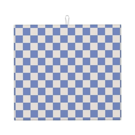 Dish Drying Mats for Kitchen Counter - Blue White Square Plaid 16x18In Anti-Slip Absorbent Microfiber Drying Mat for Kitchen Counter Mat Dish Rack Mat with Hanging Loop
Dish Drying Mats for Kitchen Counter - Blue White Square Plaid 16x18In Anti-Slip Absorbent Microfiber Drying Mat for Kitchen Counter Mat Dish Rack Mat with Hanging Loop