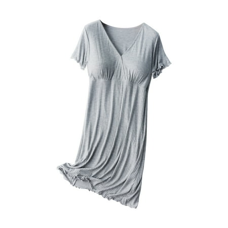 DxhmoneyHX Women s Short Sleeve Nightgown Nursing Dresses V-Neck Maternity Breastfeeding Sleepwear Dress with Padded
DxhmoneyHX Women s Short Sleeve Nightgown Nursing Dresses V-Neck Maternity Breastfeeding Sleepwear Dress with Padded