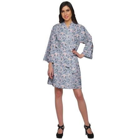 Moomaya Printed Bathrobe For Girls Kimono Bathrobes For Women Short Nightgown