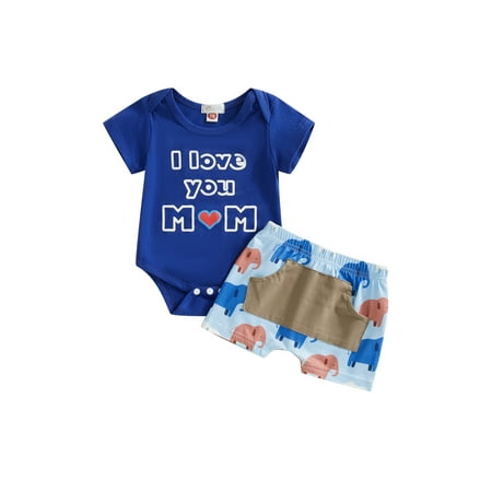 2pcs Newborn Baby Boys Mother s Day Outfits Set Short Sleeve Letter Print Romper Tops + Shorts
2pcs Newborn Baby Boys Mother s Day Outfits Set Short Sleeve Letter Print Romper Tops + Shorts